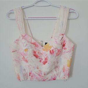BCBGMAXAZRIA Woven Printed Crop Top NWOT